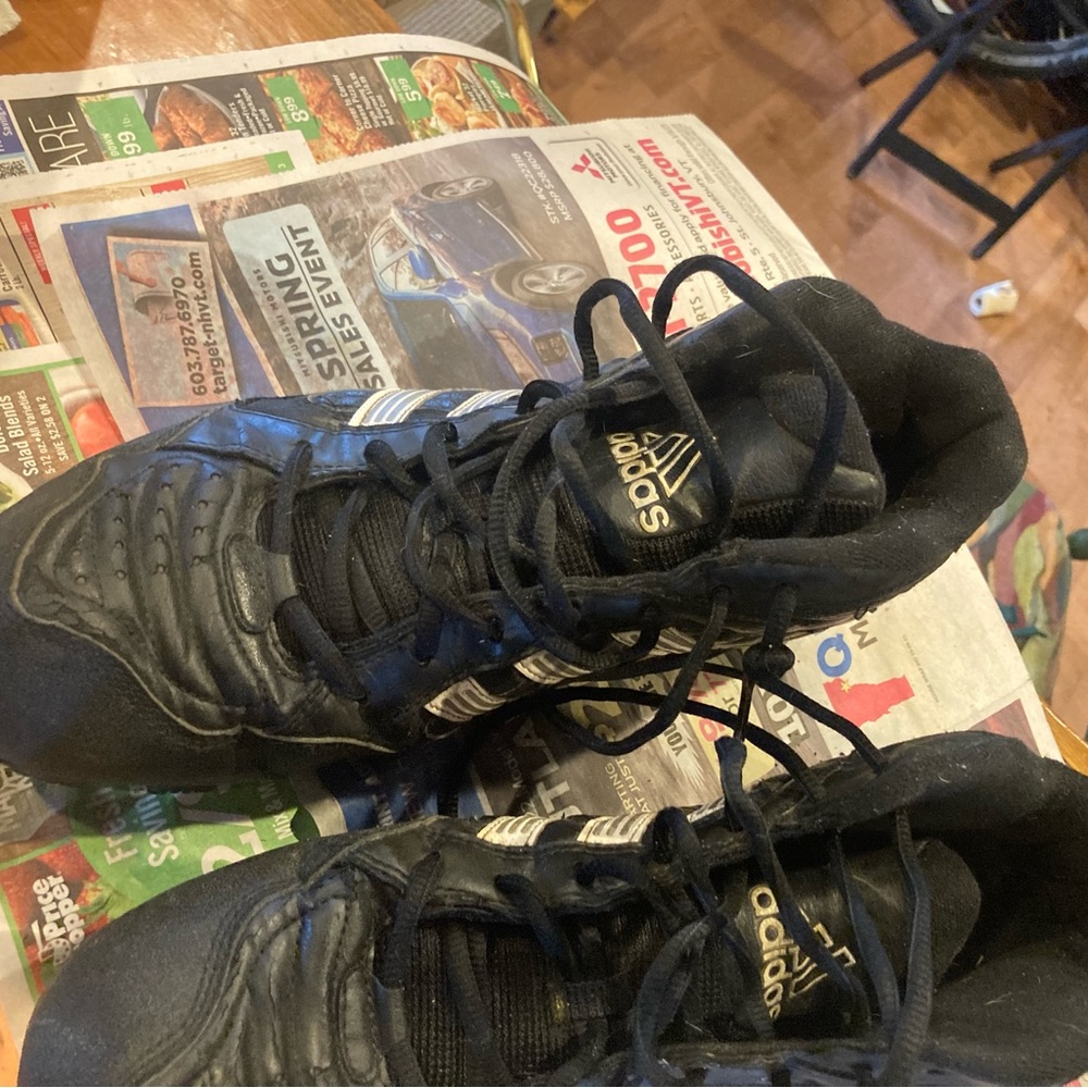 Adidas black mid cleats